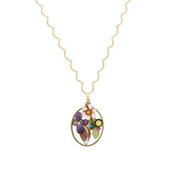 Amethyst floral window necklace by Joli